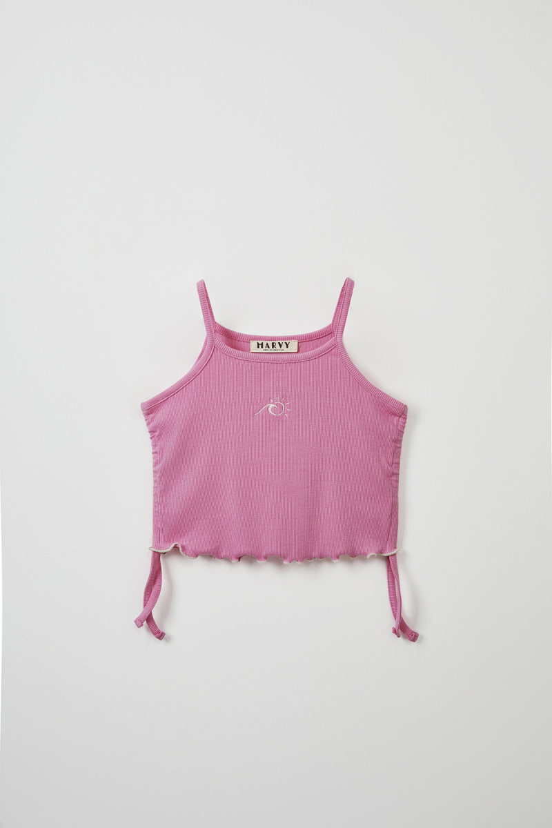 Pink Ribbed Strap Blouse - Mini Shorts - 2