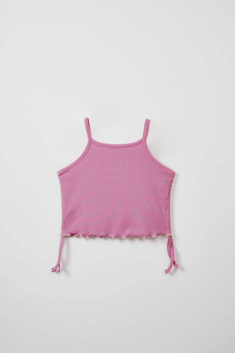 Pink Ribbed Strap Blouse - Mini Shorts - 5