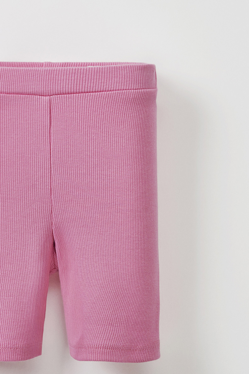 Pink Ribbed Strap Blouse - Mini Shorts - 6