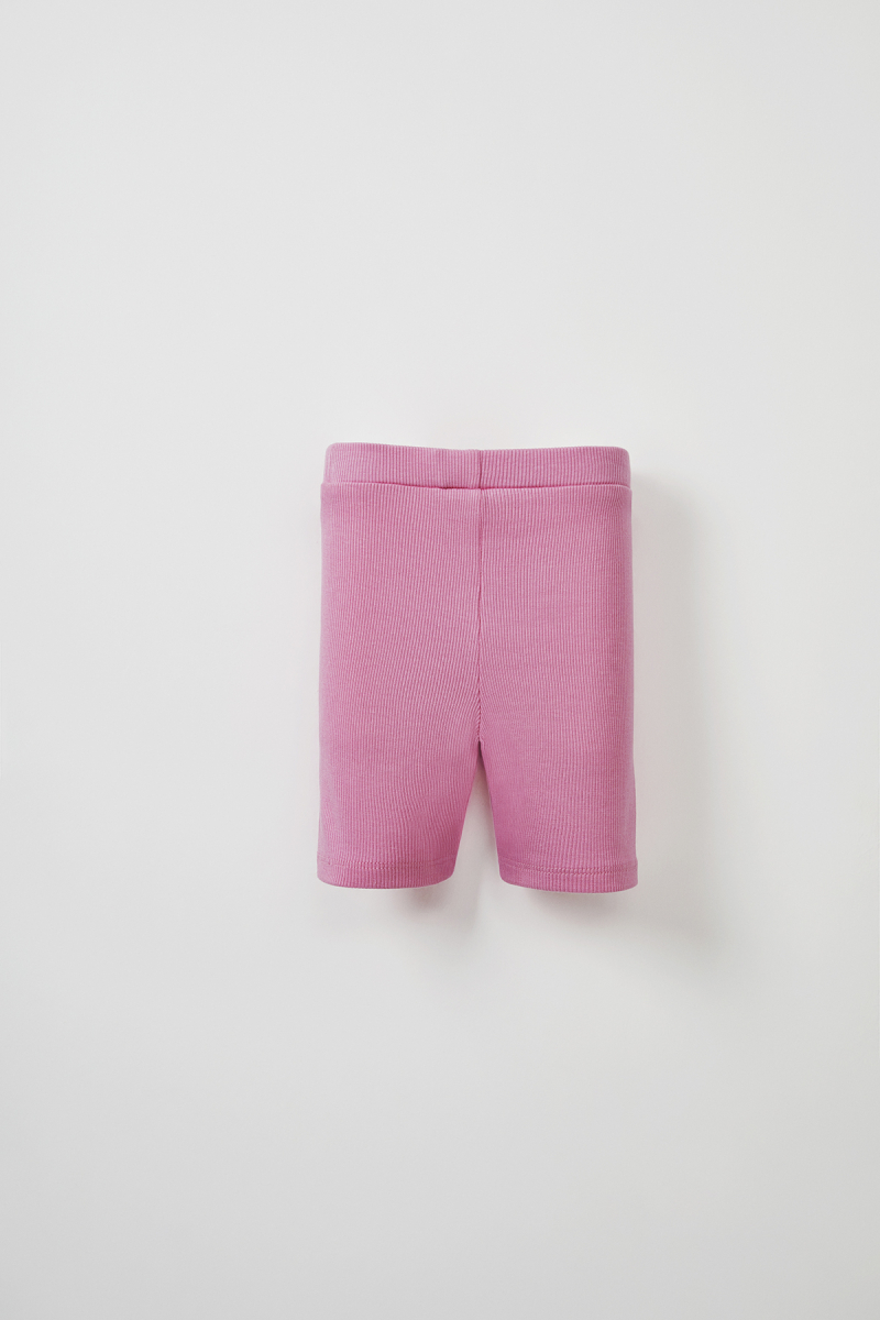 Pink Ribbed Strap Blouse - Mini Shorts - 7