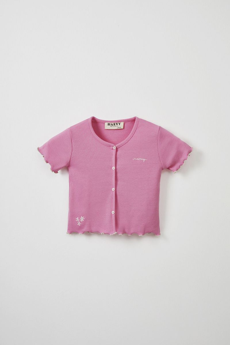 Pink Ribbed T-shirt - Tights Set - 2