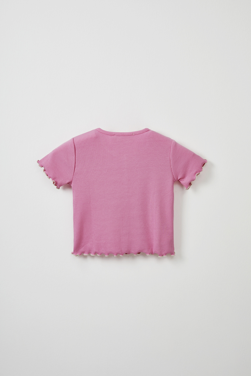 Pink Ribbed T-shirt - Tights Set - 5