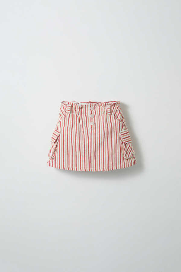 Red Striped Mini Skirt - 4