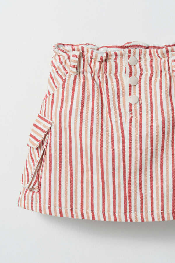 Red Striped Mini Skirt - 3