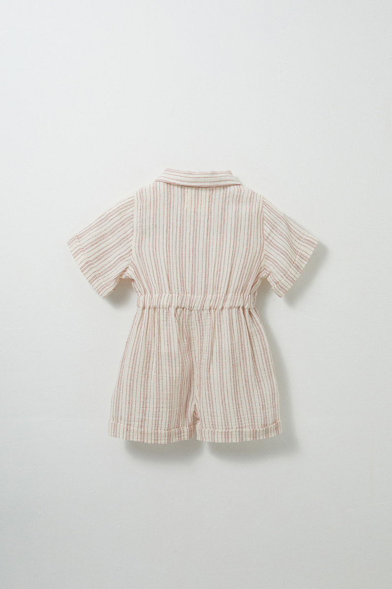 Ruby Striped Muslin Romper - 3