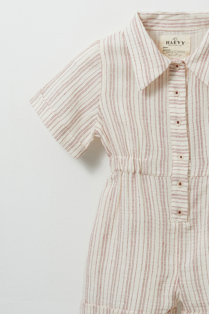 Ruby Striped Muslin Romper - 2