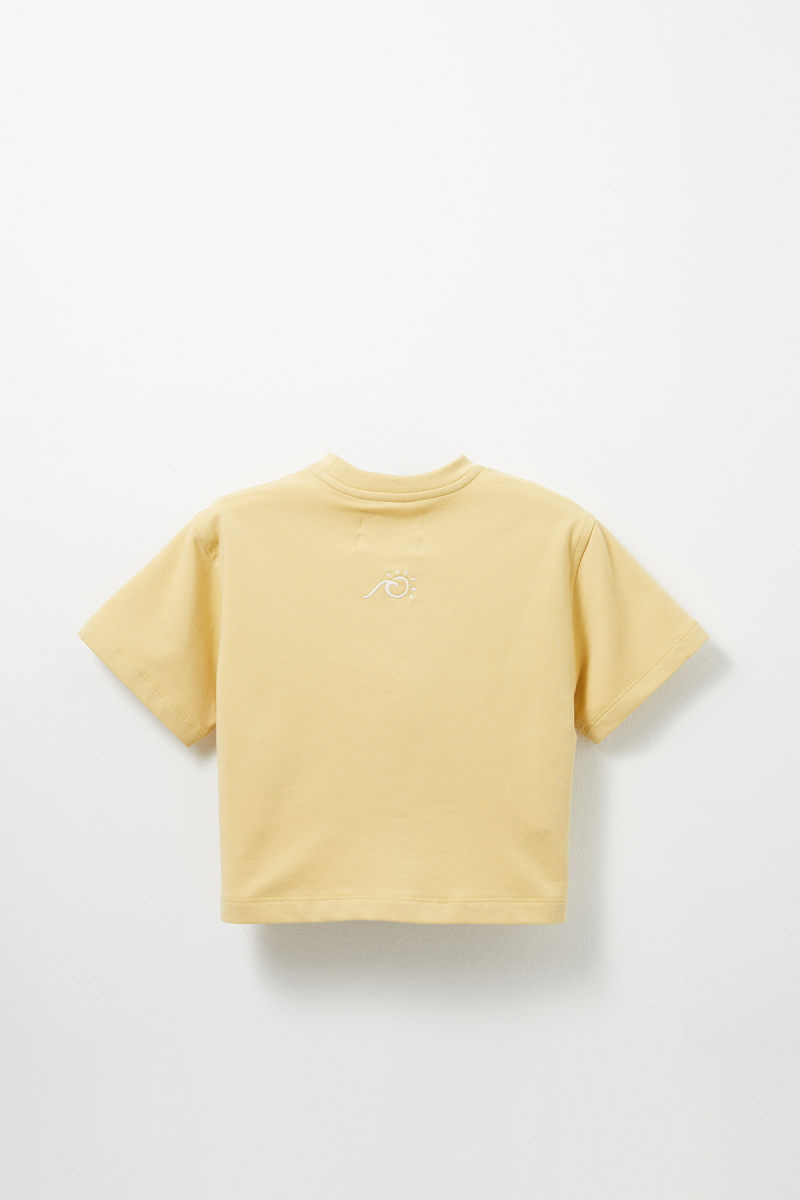 Sarı Nakış Detaylı Oversize Tshirt - 5