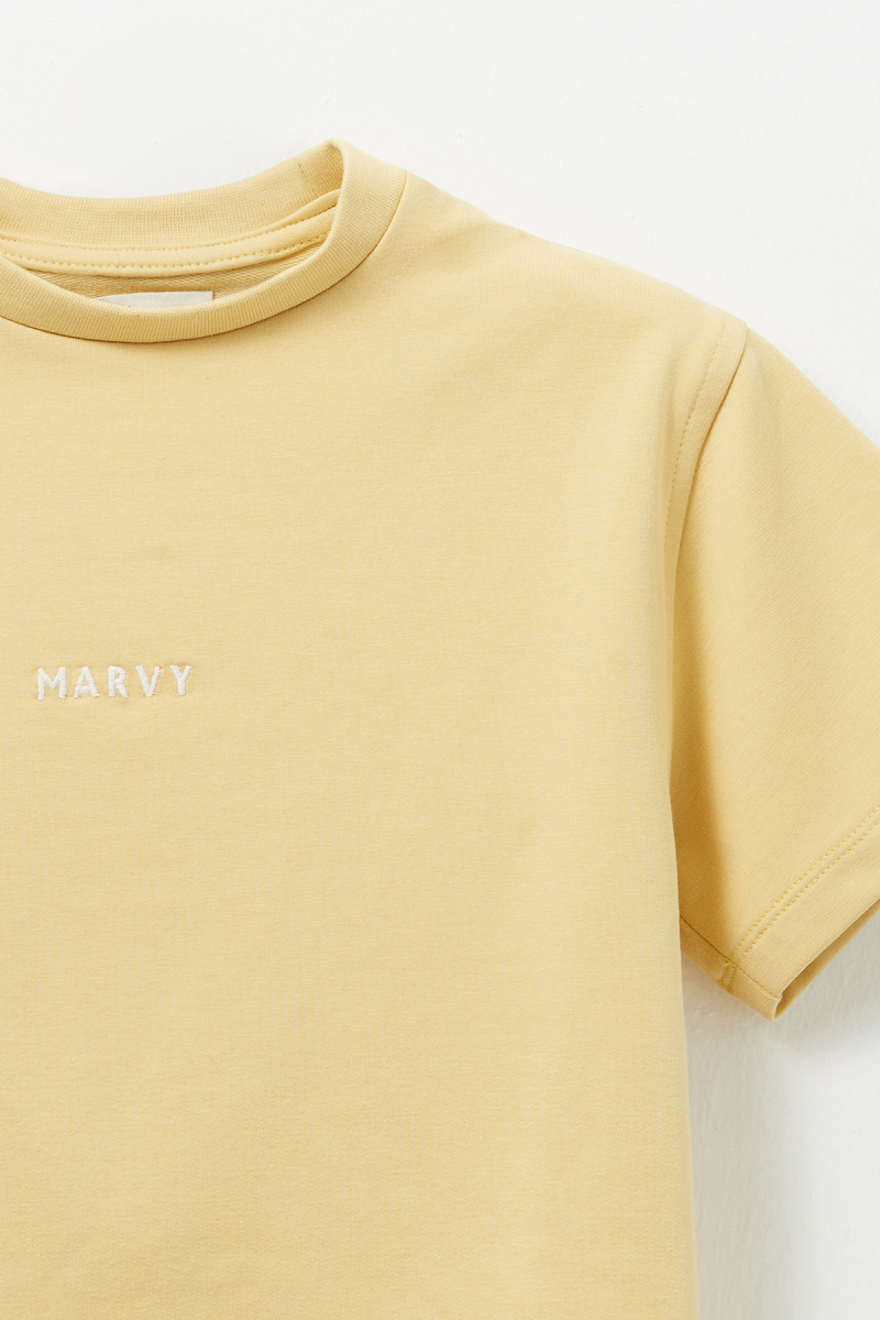 Sarı Nakış Detaylı Oversize Tshirt - 4