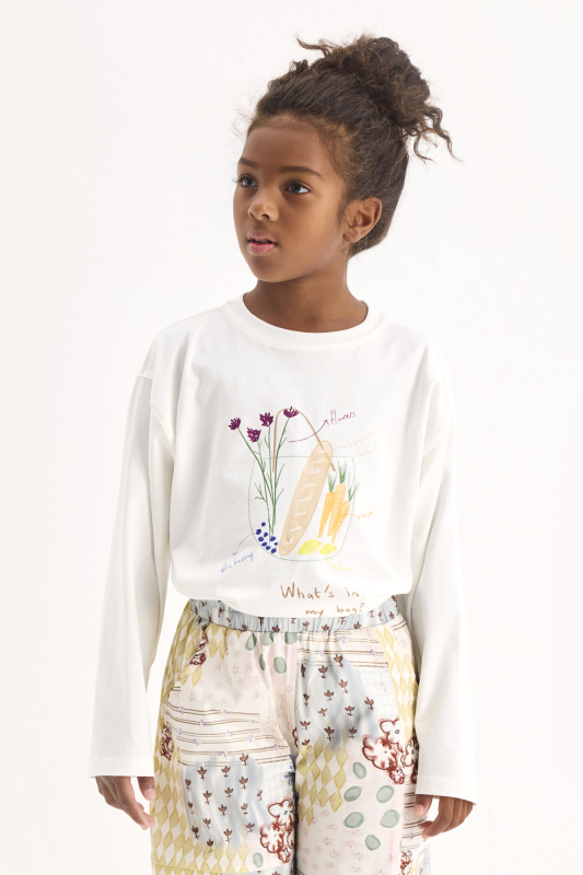 Shopping Bag Printed Long Sleeve T-shirt - Marvy Kids
