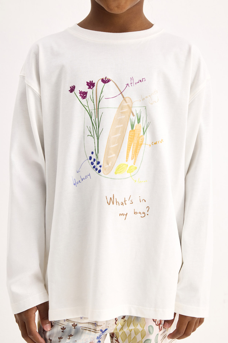 Shopping Bag Printed Long Sleeve T-shirt - 2