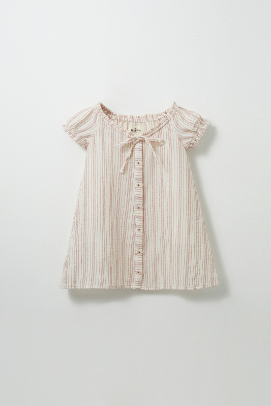 Shoulder Puckered Muslin Dress - MARVY