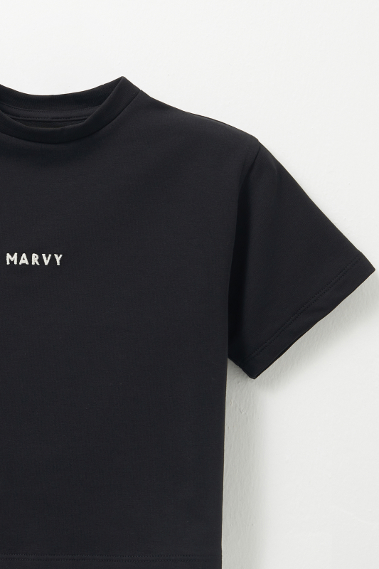 Siyah Nakış Detaylı Oversize Tshirt - MARVY (1)