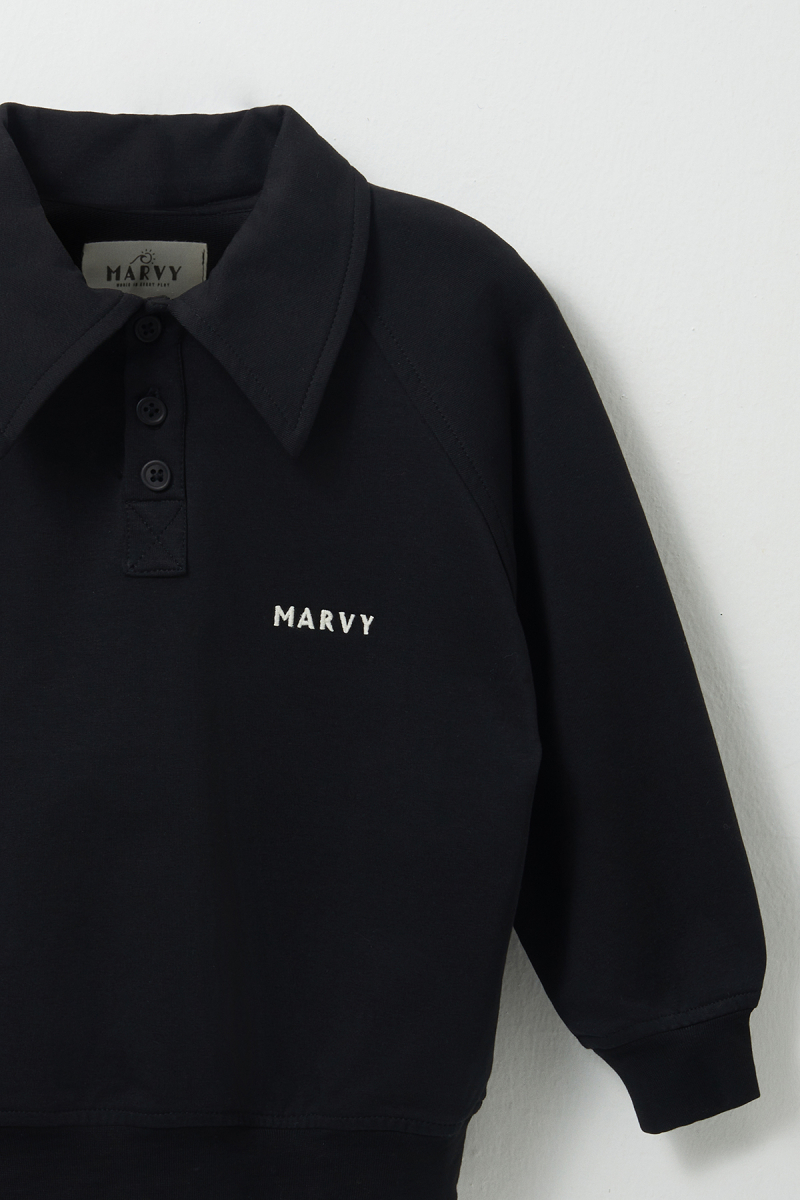 Siyah Nakış Detaylı Reglan Kol Sweatshirt - 4