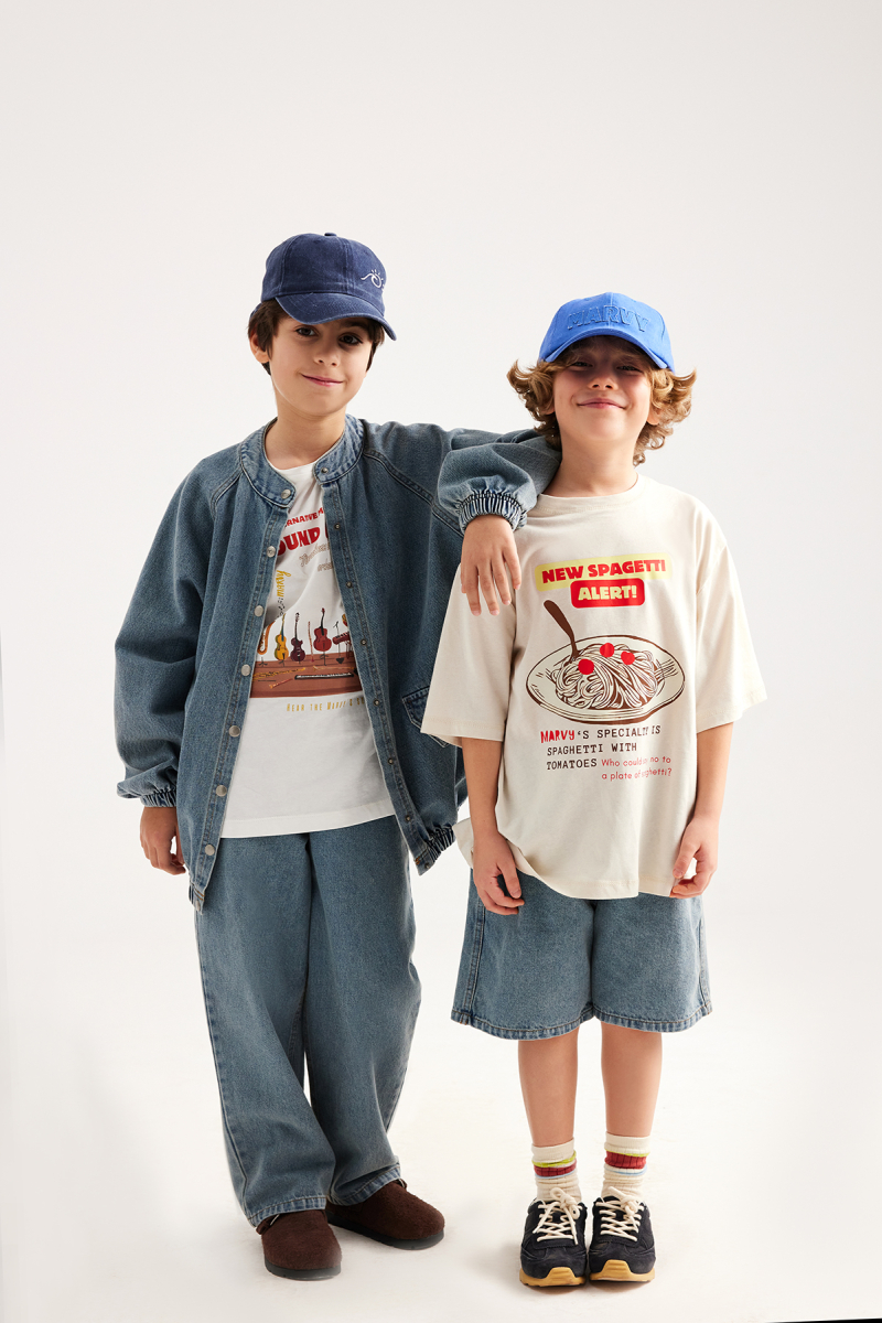 Spaghetti Baskılı Oversize Tshirt - 5