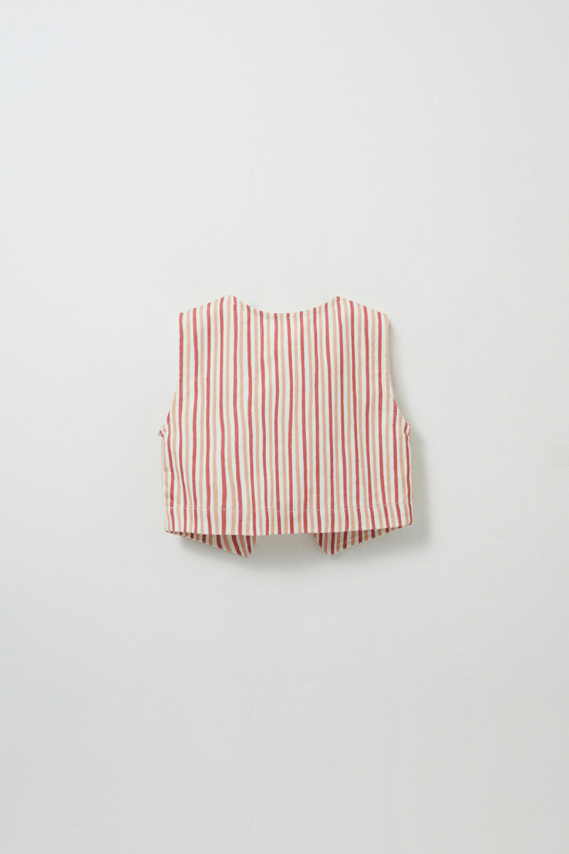 Striped Gabardine Mini Vest - 5