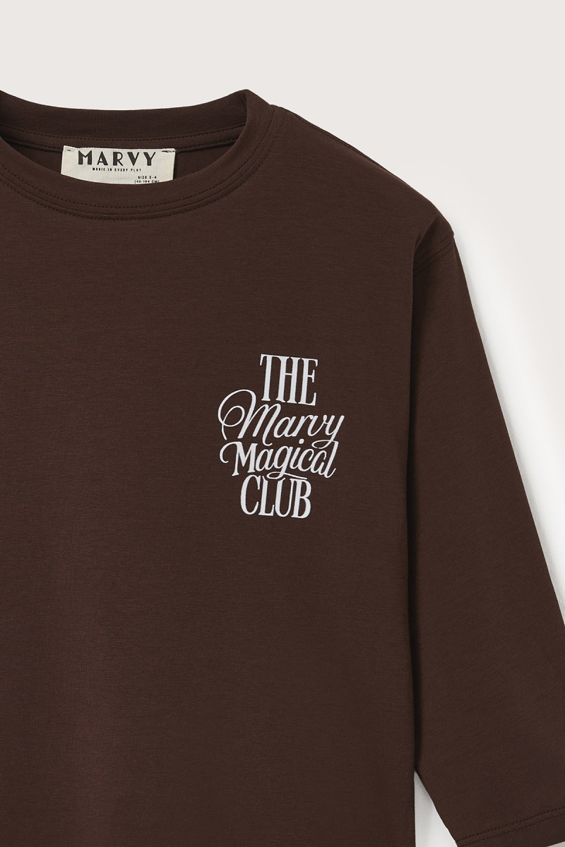 The Marvy Magical Club Brown Printed Long Sleeve T-shirt - 8