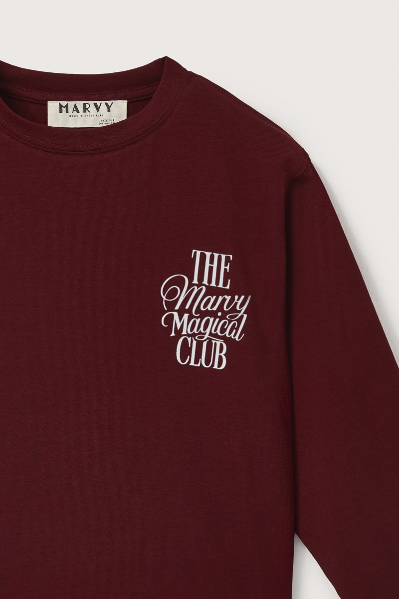 The Marvy Magical Club Burgundy Printed Long Sleeve T-shirt - 3