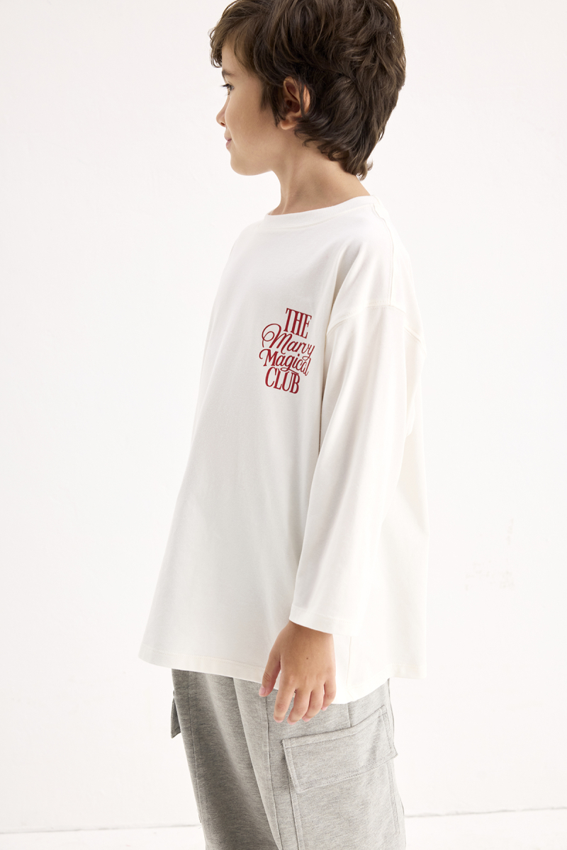 The Marvy Magical Club Ecru Printed Long Sleeve T-shirt - 3