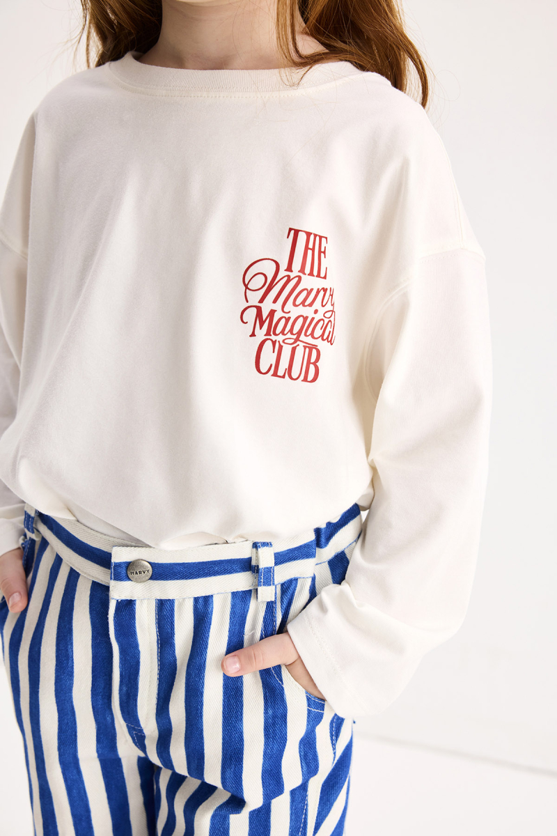 The Marvy Magical Club Ecru Printed Long Sleeve T-shirt - 1