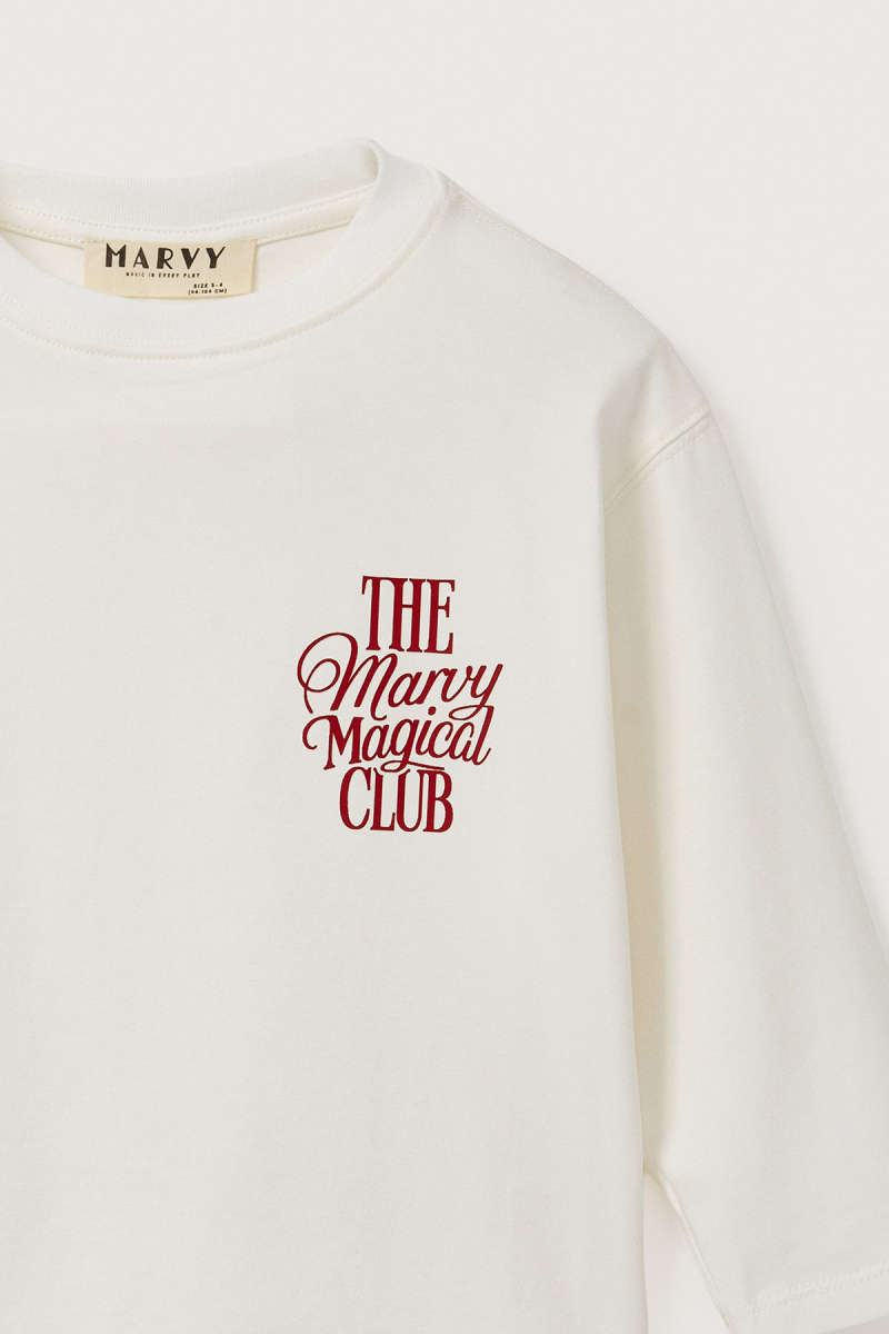 The Marvy Magical Club Ekru Baskılı Uzun Kollu Tshirt - 6