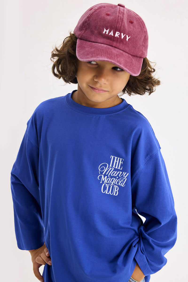 The Marvy Magical Club Saks Blue Printed Long Sleeve T-shirt - 1