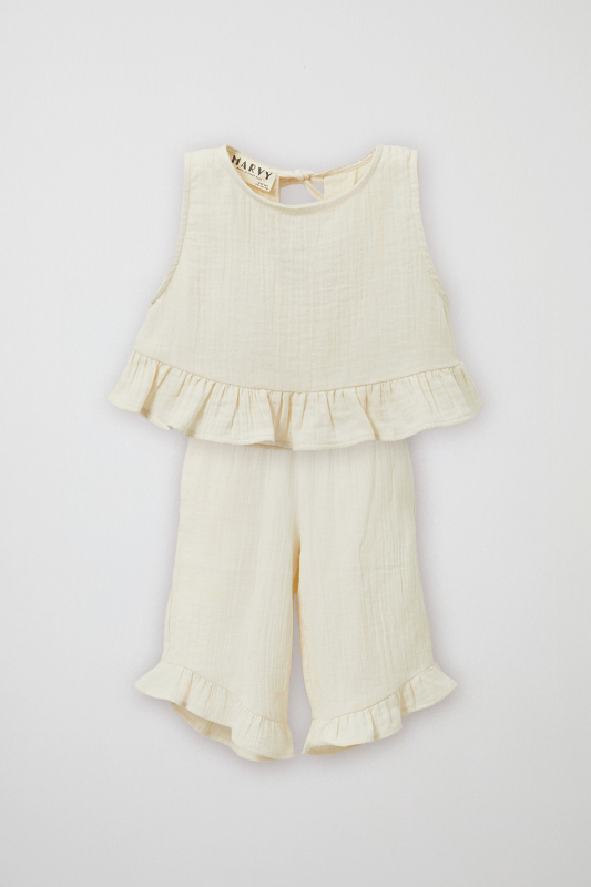 Tiny Muslin Blouse and Pants Set - MARVY