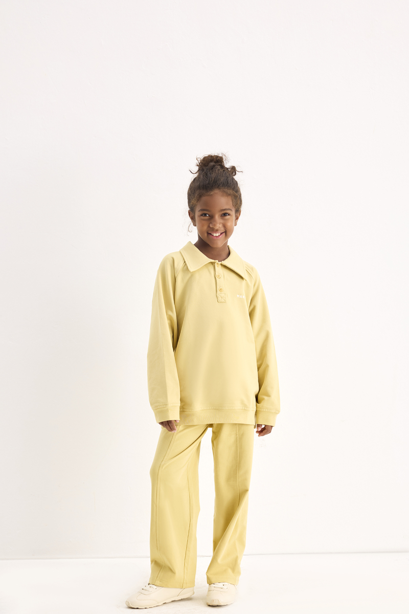 Yellow Embroidered Detailed Raglan Sleeve Sweatshirt - 3