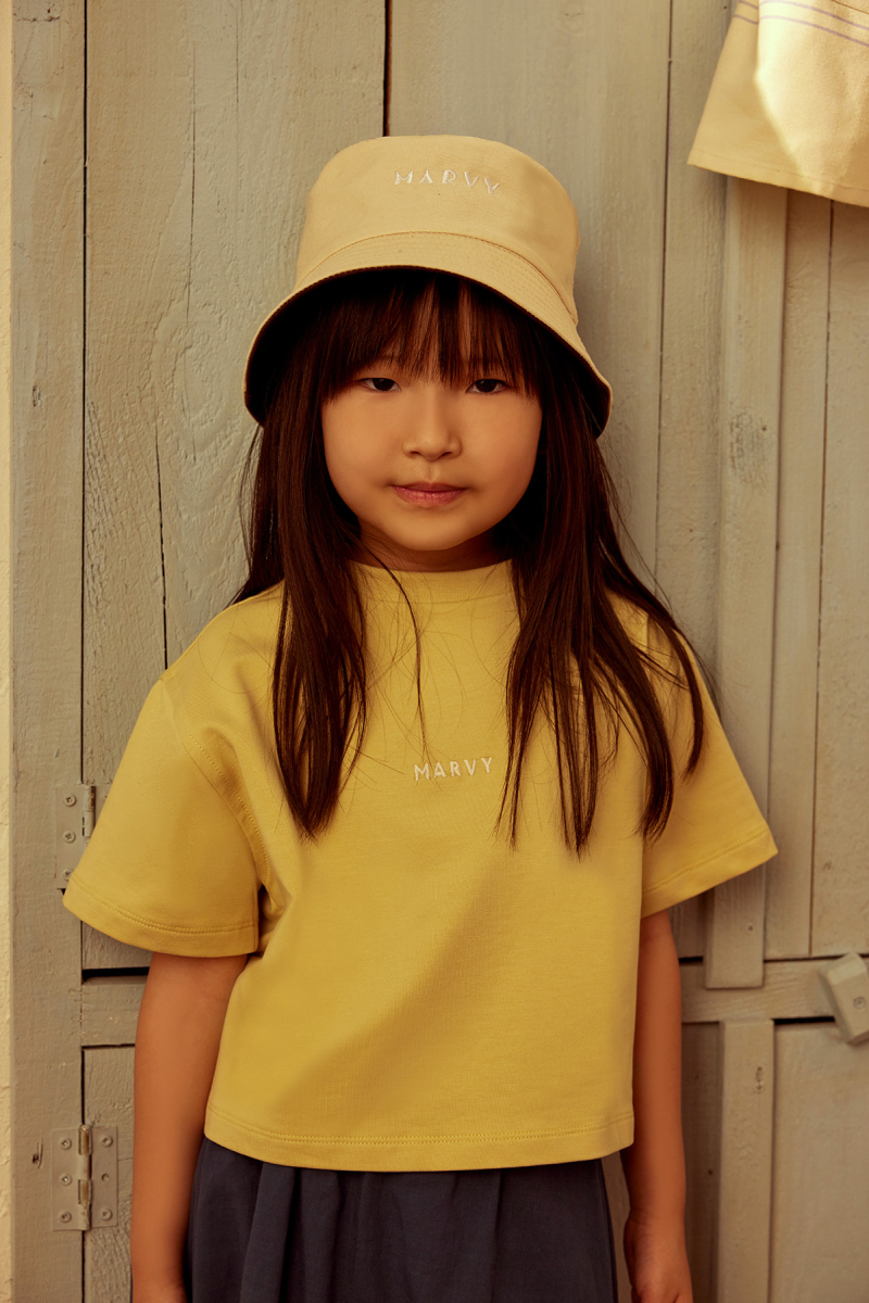 Yellow Embroidery Detailed Lightweight Short Cut T-shirt - 1